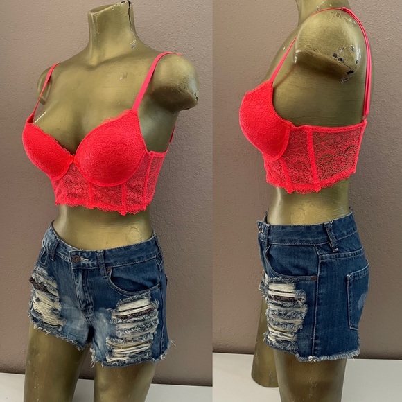 NWOT Neon DAYGLO Orange Fluoro Longline BRA Size 34B - Picture 13 of 14